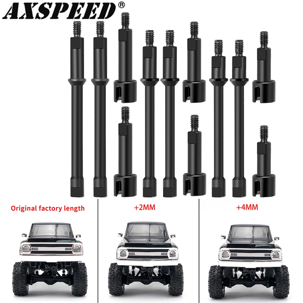 AXSPEED Steel Front Rear Axle Extended CVD Drive Shaft 33.8/35.8/37.8mm for 1/30 Axial SCX30 Upgrade Parts