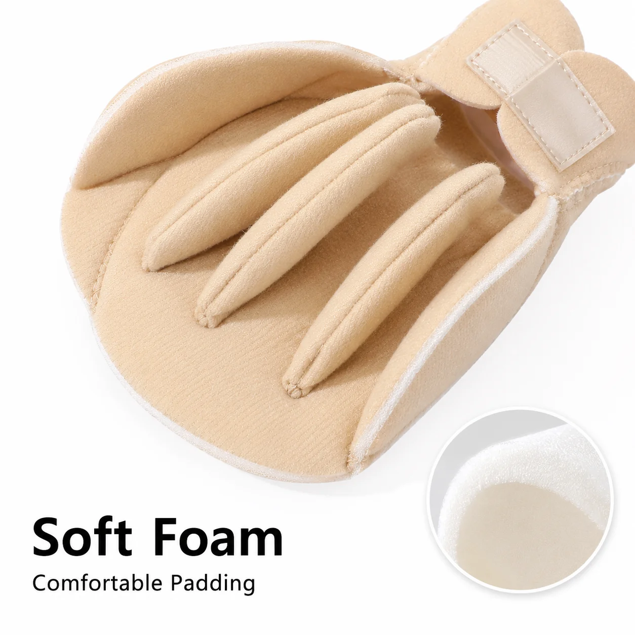Soft Hand Finger Separator Splint Adjustable Hook And Loop Palm Support Resting Hand Brace For Adults Seniors Home Daily Care - view 5