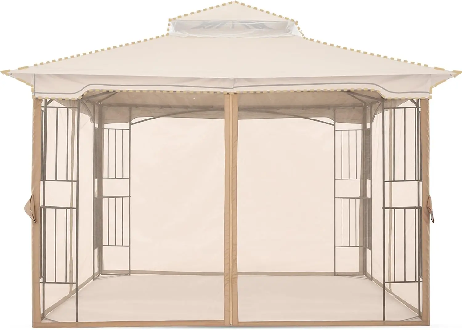 

Patio Gazebo Mosquito Netting Screen Walls, 10x10ft Beige, 4 Pieces