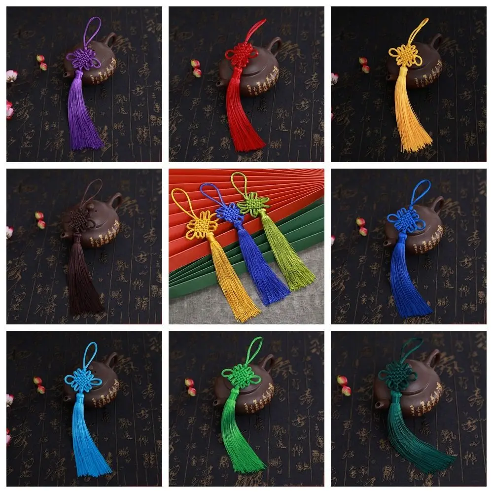 Small Size Chinese Knot Tassel Chinese Style DIY Handmade Chinese Knot Pendant Traditional Polyester Gift Box Pendant Home Decor