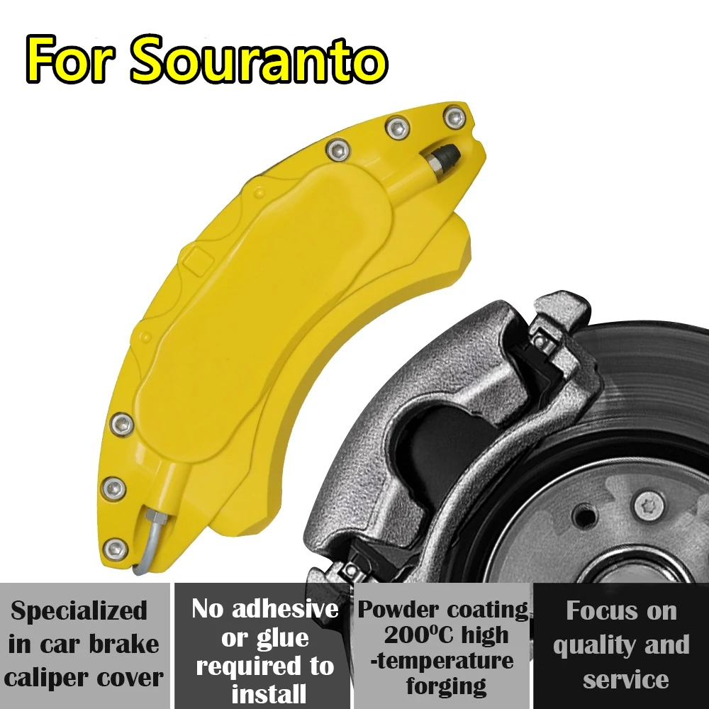 For Kia Souranto Car Brake Caliper Cover Aluminum Alloy Metal Exterior Kit Fit 2.2T 2.4L UVO IV V 2.0T 4WD 2010 2012 2013 2015