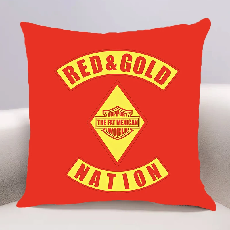 Red and Gold Nation Bandidos Cushion Cover for Sofa Pillow Case Cover Seat Car Throw Pillowcase 45X45cm For Home Decorative 136