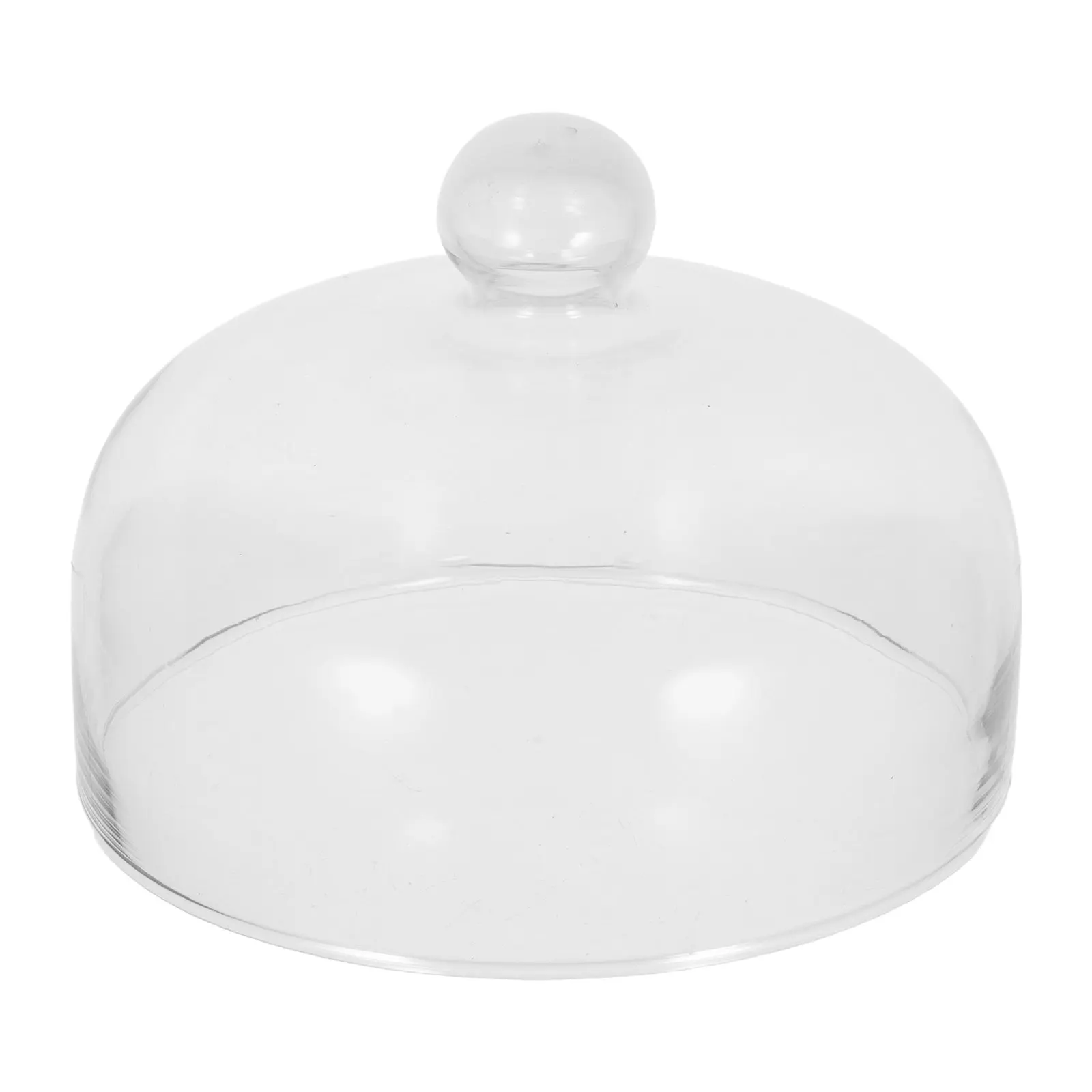 Clear Cake Dome Cover Glass Round Cupcake Stand Lid 8.5x6.3 Inch Pastry Display Cloche Microwave Splatter Guard Food Serving