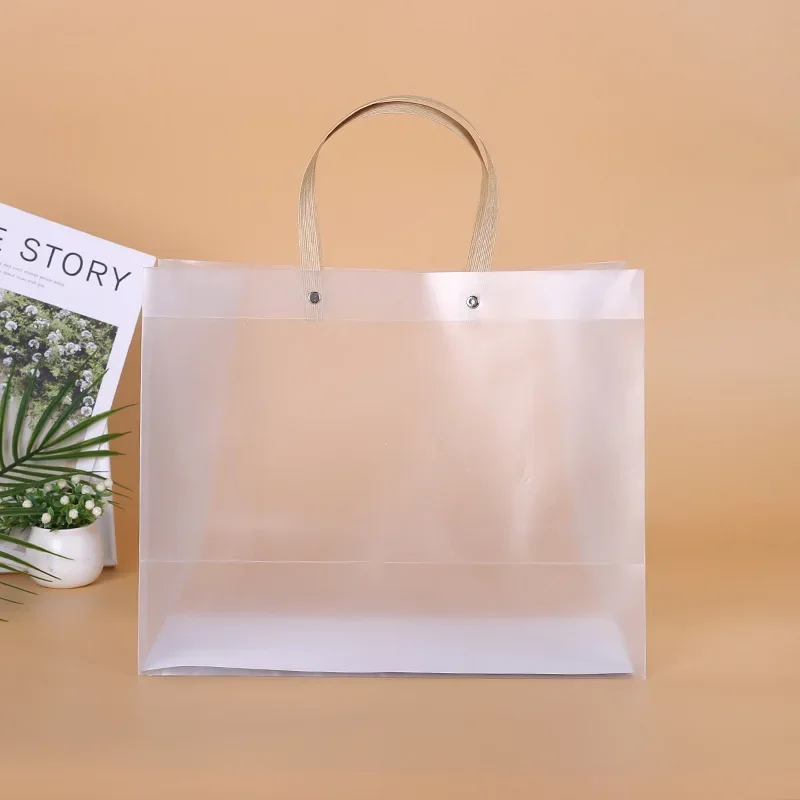 Plastic Gift Bags with Handles Frosted PP Bags Gift Wrapping Flower Package Bag High-quality Translucent Tote Decor Supplies