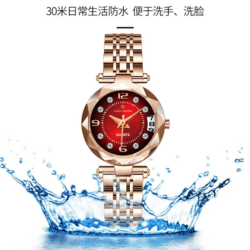 Niche stylefashion calendar stainless steel watch women's watch waterproof classy quartz watch