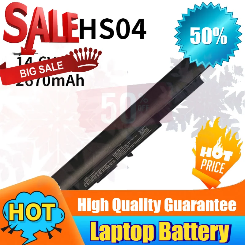 SWZY HS04 14.6V 2670mAh HS03 10.95V 2850mAh Laptop Battery for HP 240 245 246 250 255 256 G4/G5 Pavilion 14-AC 15-AC 17-X Series