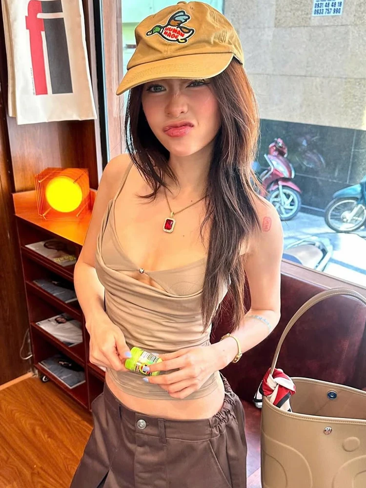 Nibber جوفاء منخفضة الرقبة بروتيل المرأة مثير الصلبة عالية المرونة حلقات معدنية الصيف الاتجاه الشارع هوتي تنوعا الكلاسيكية القمم #4