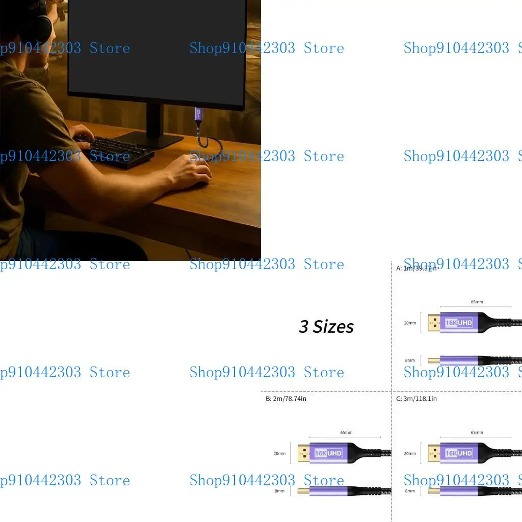 

L4MD DisplayPort 2.1 Extension Cable for Gaming Monitors Supports 16K@60Hz 8K@240Hz