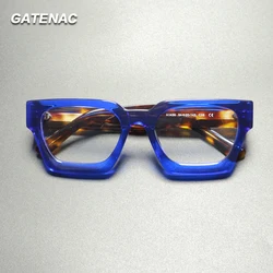 Vintage Thicken Acetate Glasses Frame Men Women Prescription Handmade Eyeglasses Frame Retro Luxury Brand Designer Eyewear