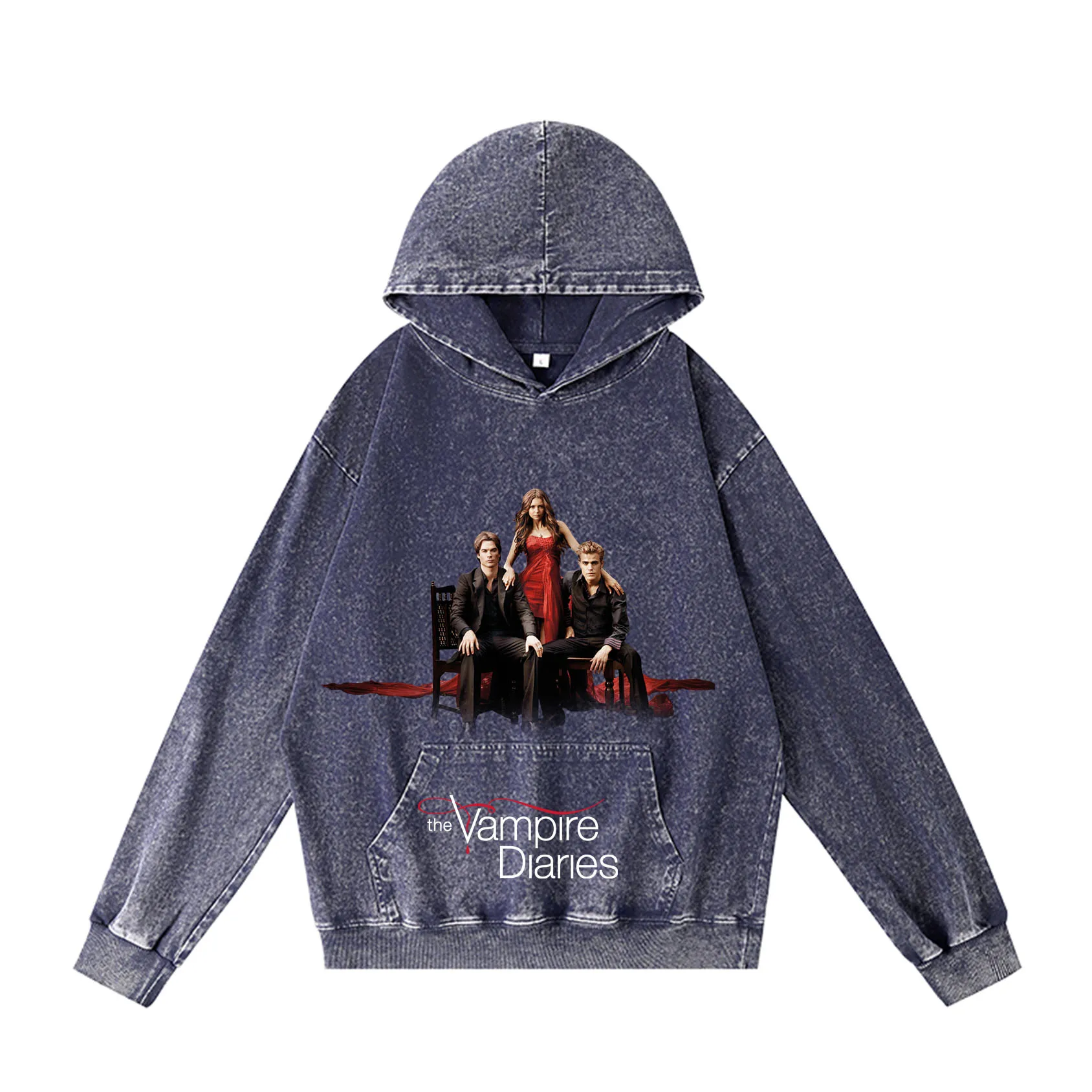 The Vampire Diaries Movie Hoodie Hooded Sweatshirt Men Woman Vintage Pullover Sweatshirt With Pocket Oversized Customized Top