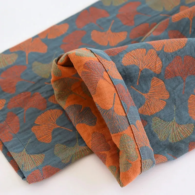 2026 Neue Frühlings- und Sommer-Damen-Pyjama-Sets, Langarm-Hosenanzug, Zweiteilig, 100% Baumwolle, Krepp, Blumen- und Blättermuster, Hauskleidung – Detail 22