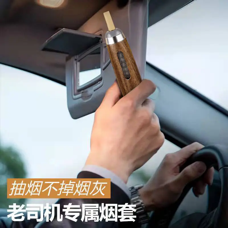 Walnut car ashtray multi-functional car smoking prevention fly ash bullet-free ash smoker coarse medium fine general type