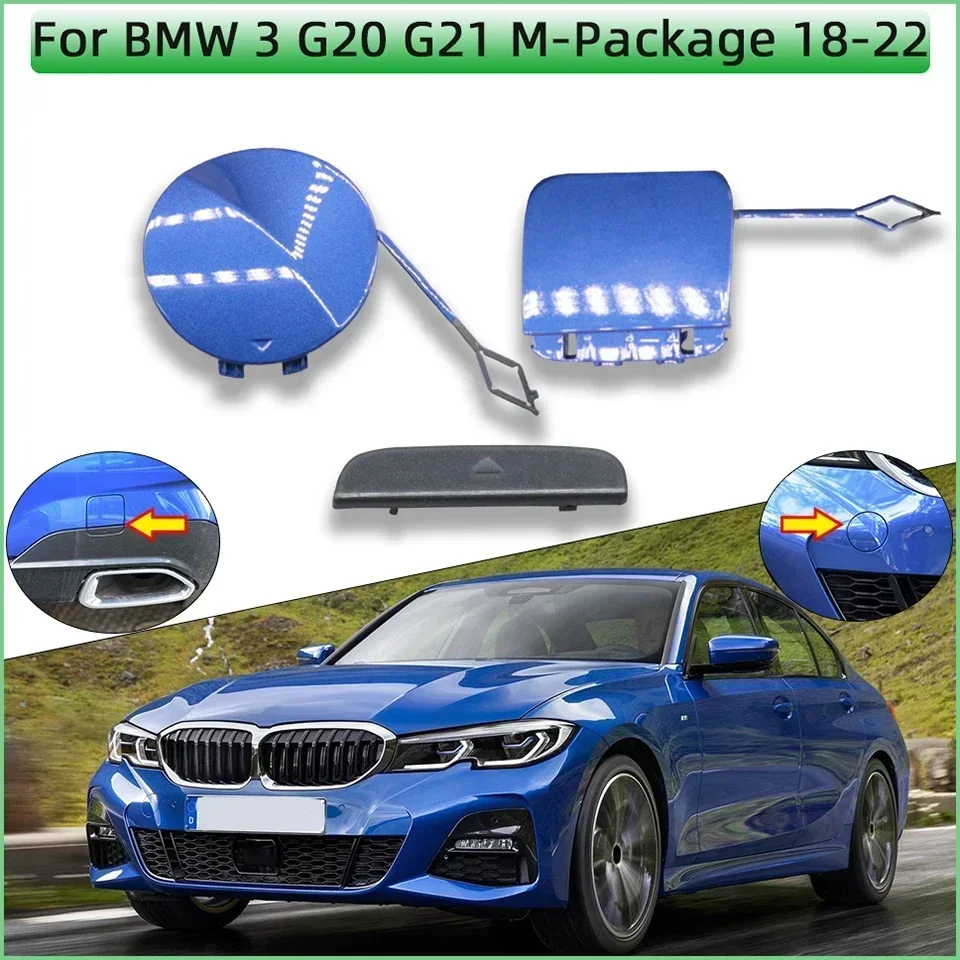 BMW 3 G20 G21 M-스포츠 전방 후방 범퍼 견인 후크 커버, 견인 쉘 캡 2018 2019 2020 2021 2022 #51118099893 51128099902