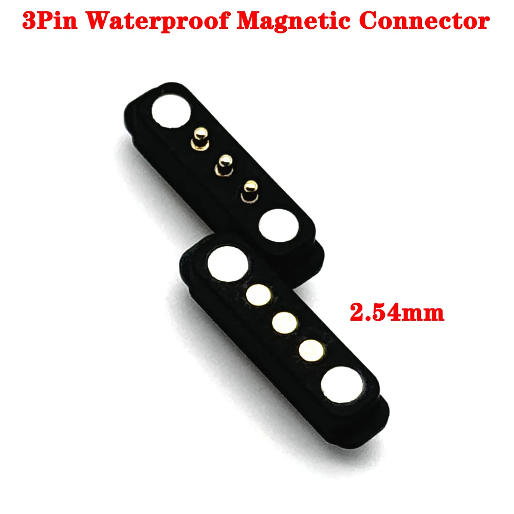 1Pair 1A Waterproof Magnetic Pogo Pin Connector 3 Pole Male Female 2.8mm/2.5mm Spring Load DC Power Socket 3Pin