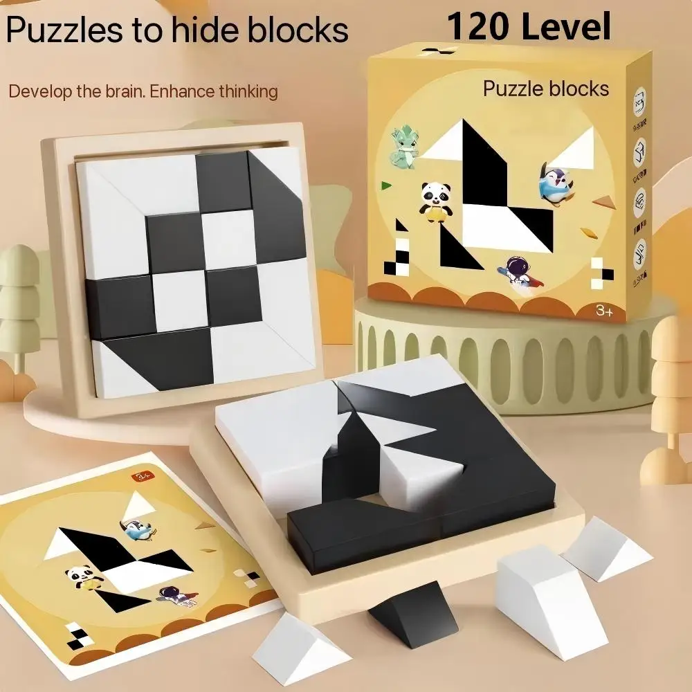 Hidden Block Puzzle 120 Level ABS Material Interesting Enhances Logic and Spatial Reasoning Suitable for 6 Years Old