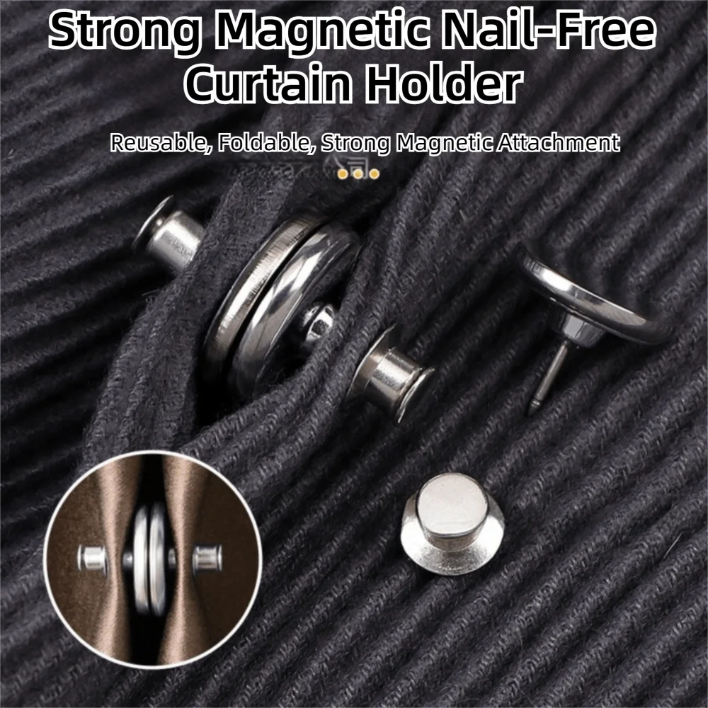 10 Pairs Double Sided Magnetic Curtain Buttons Adjustable Detachable Adjustable Curtain Fixing Buckles Self-Adhesive