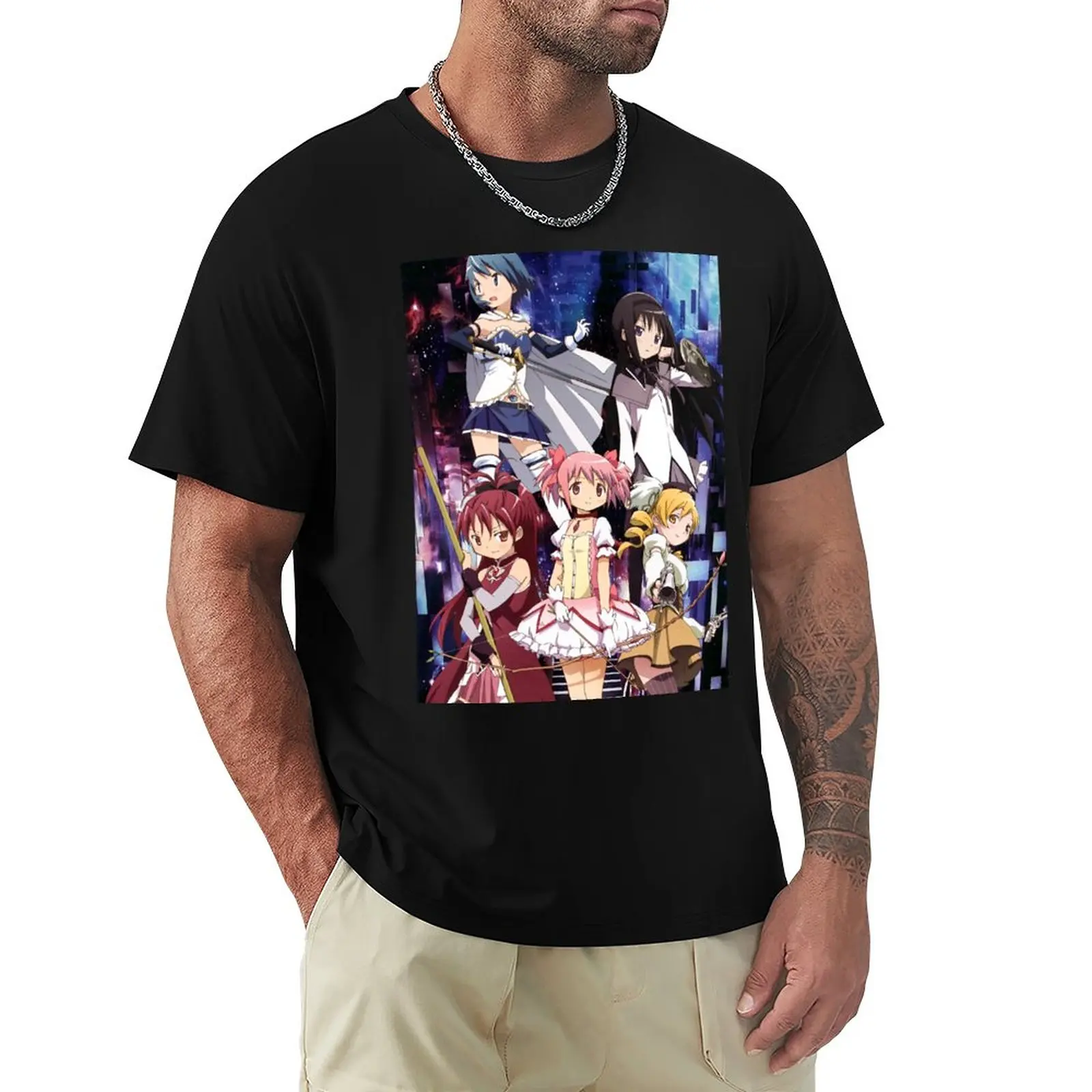 Puella Magi Madoka Magica - Group T-Shirt oversized t shirts black t shirts heavyweight t shirts black t shirts for men