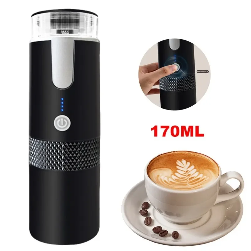 170ml coffee maker USB charging  small outdoor portable car wireless  extraction espresso powder machine