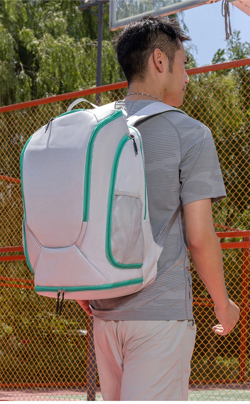 Men Women Waterproof Tennis Badminton Racquet Backpack 40L Shoe Compartment Basketball Sports Bag Dry Wet Separation Paddles Bag
