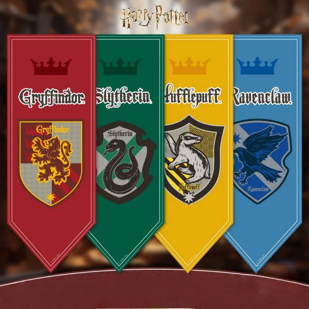 Harry Potter Banner Flag Wall Hanging Gryffindor Slytherin Ravenclaw Home Dorm Living Room Pennant Flag Burgees Decor Gifts view 2