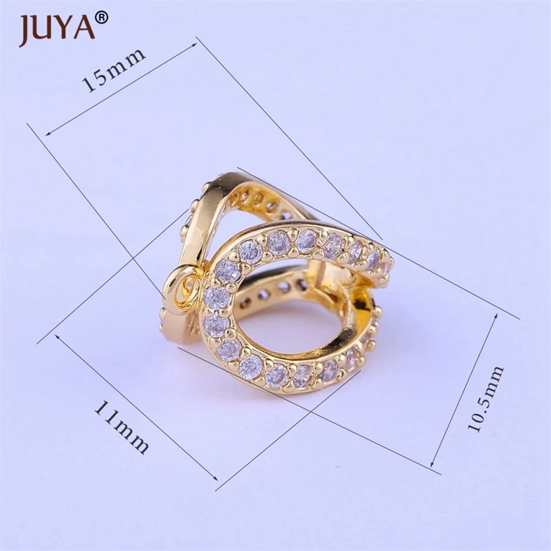 Clasp for beads handmade jewellery Findings Micro Pave Zircon Rhinestone Pearl Clasps For Pearls Necklace Jewelry Making