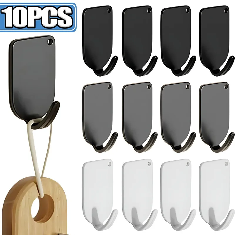 1-10PCS Zelfklevende Mini Haak Multifunctionele Jas Paraplu Sleutel Muur Hanger Rack Badkamer Keuken Organizer handdoekenrek Plank