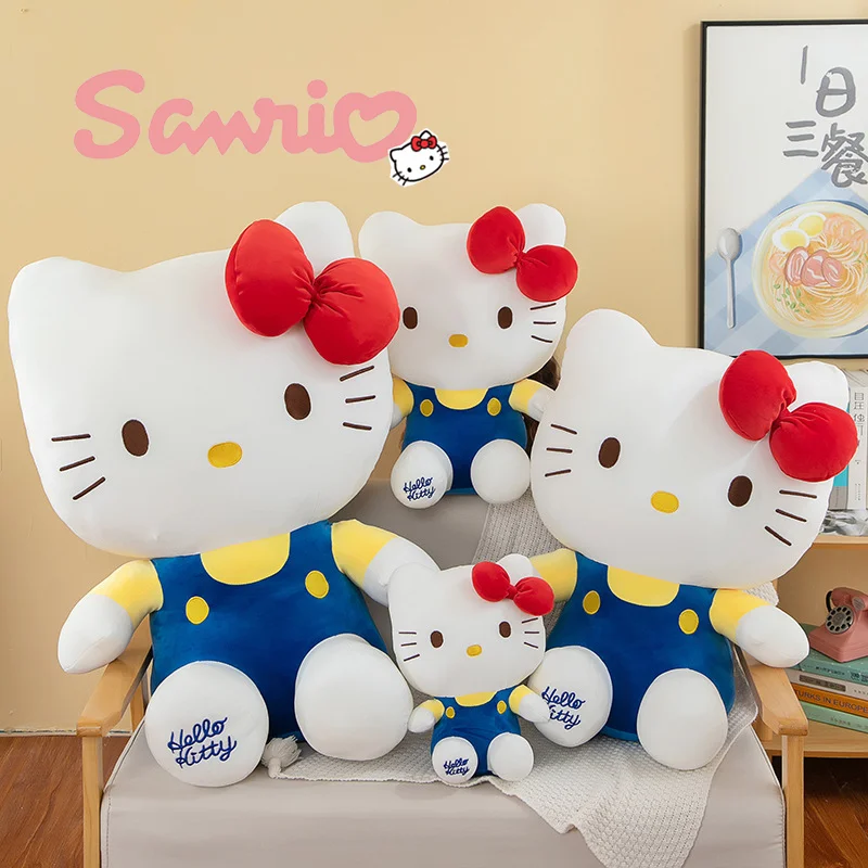 Sanrio Cartoon Hellokitty Cat Plush Toys Kawaii Snow White Kitty Plushies Soft Stuffed Doll Sofa Throw Pillow Decoration Kids Gi