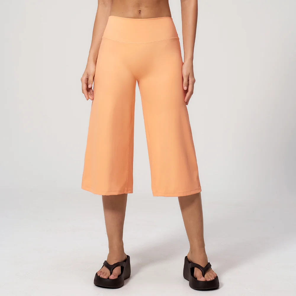 Yoga Clothes Mid Pants Women Wide Legs High Waist Fitness Pants Cycling Outdoor Leisure Sports Pants Quick Drying Wide-leg Pants image 6