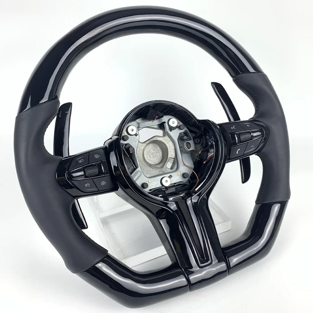 Custom Bright Black Steering Wheel For  Carbon Fiber Steering Wheel with Shift Paddle