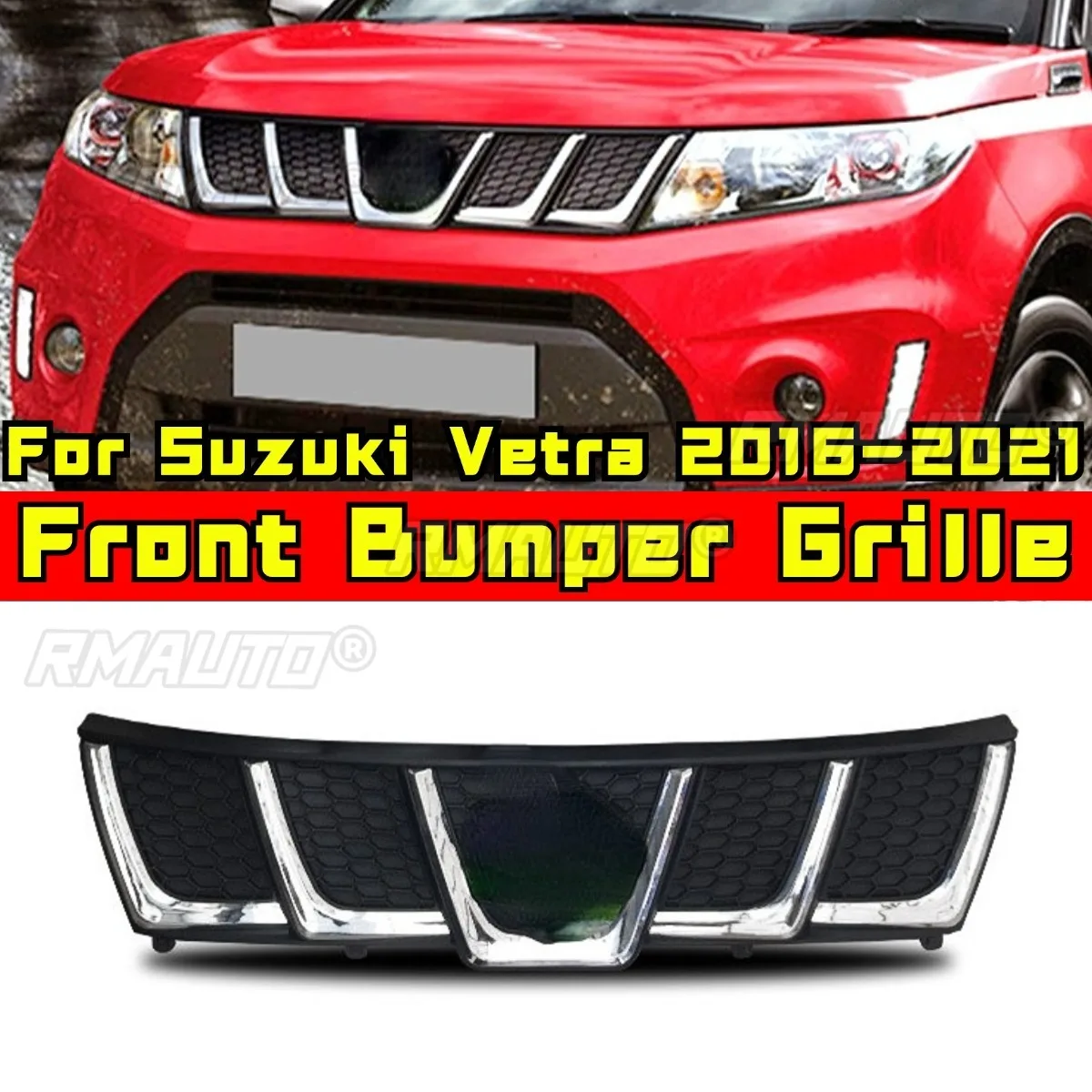 

Car Bumper Grill Decorative Strips Racing Grille Body Kit Front Bumper Grill For Suzuki Vetra 2016-2021 Exterior Part
