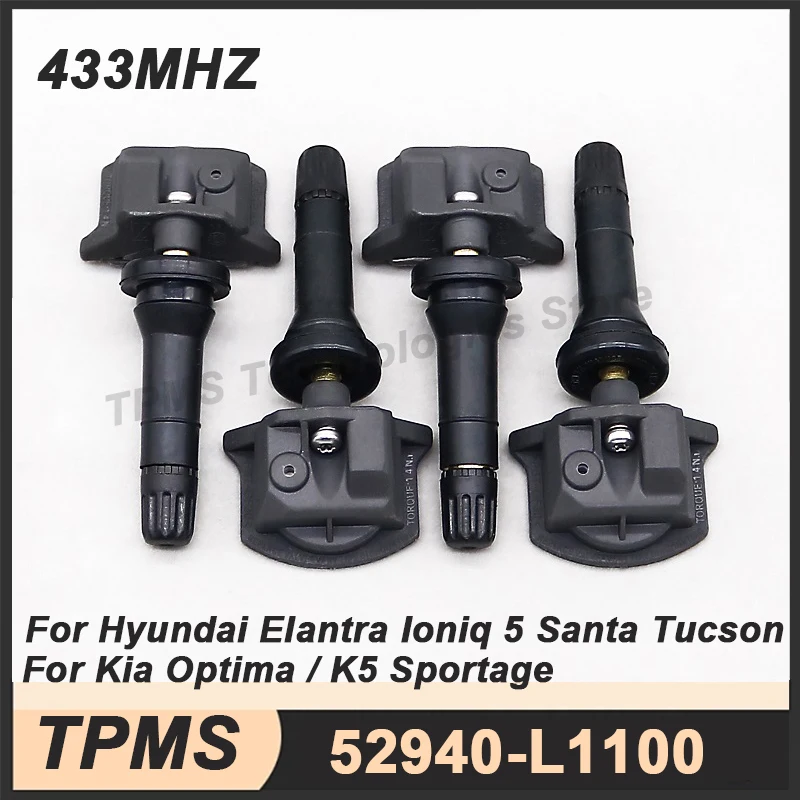 

1/4PCS 52940-L1100 car TPMS Tire Pressure Sensor For Hyundai Elantra Ioniq 5 Sonata Kia Sportage Optima / K5 433MHz