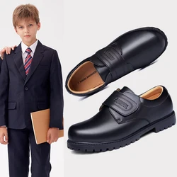 Student Shoes Season Shoes for Boys Black Shoe Children Boy 2024 Spring and Autumn The New British Style Performance Formal Wear