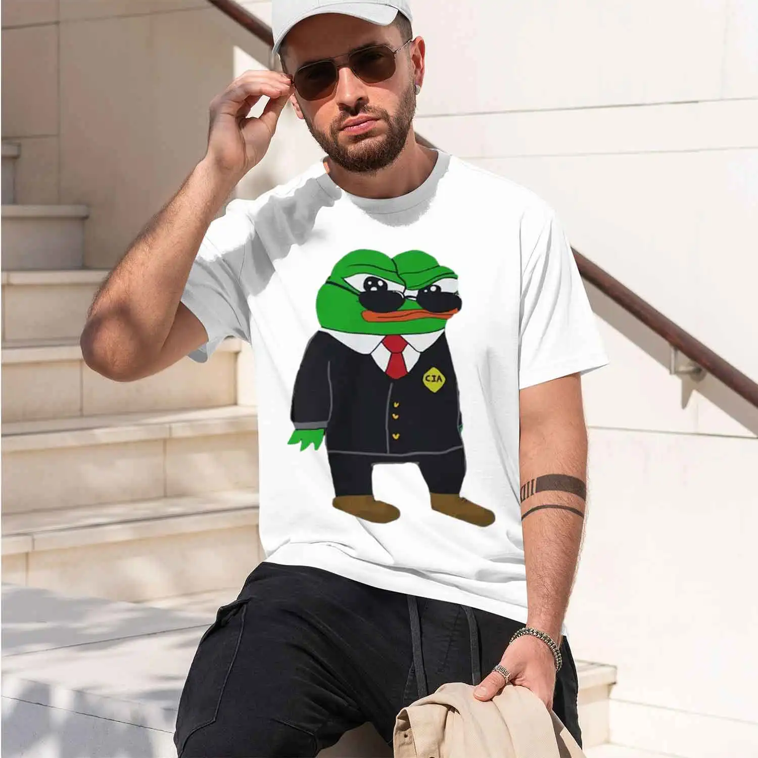 The Fren Agency Apu Apustaja Cia Agent Funny Confidential Internet Culture Humor Graph T-shirt 2026 New Model Short-sleeve crewn
