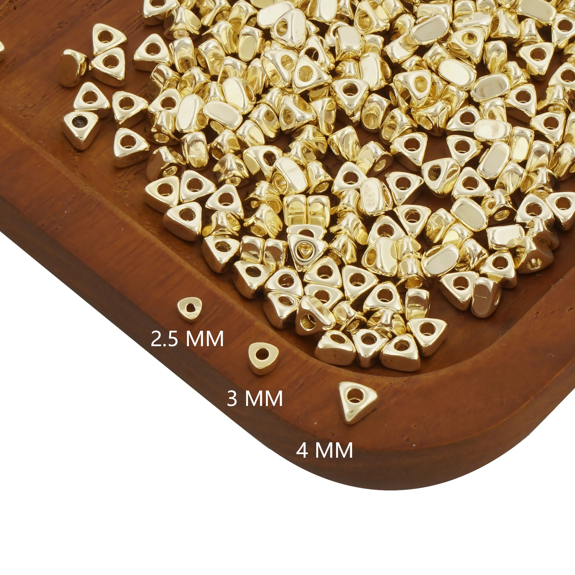 50pcs Gold Filled Triangle Spacer Beads,Geometric Rondelle Beads,Triangle Geometric Spacers for Jewelry Design Free Shipping