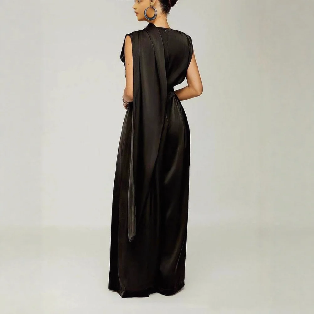 Solid Color Slim Fit Temperament Jumpsuit women sleeveless round neck Loose Casual Jumpsuits