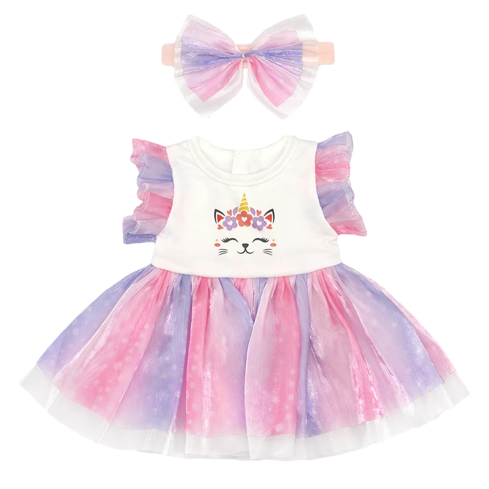 2025 Nieuwe jurk voor 17 inch baby herboren pop 43 cm babypopkleding, popaccessoire.