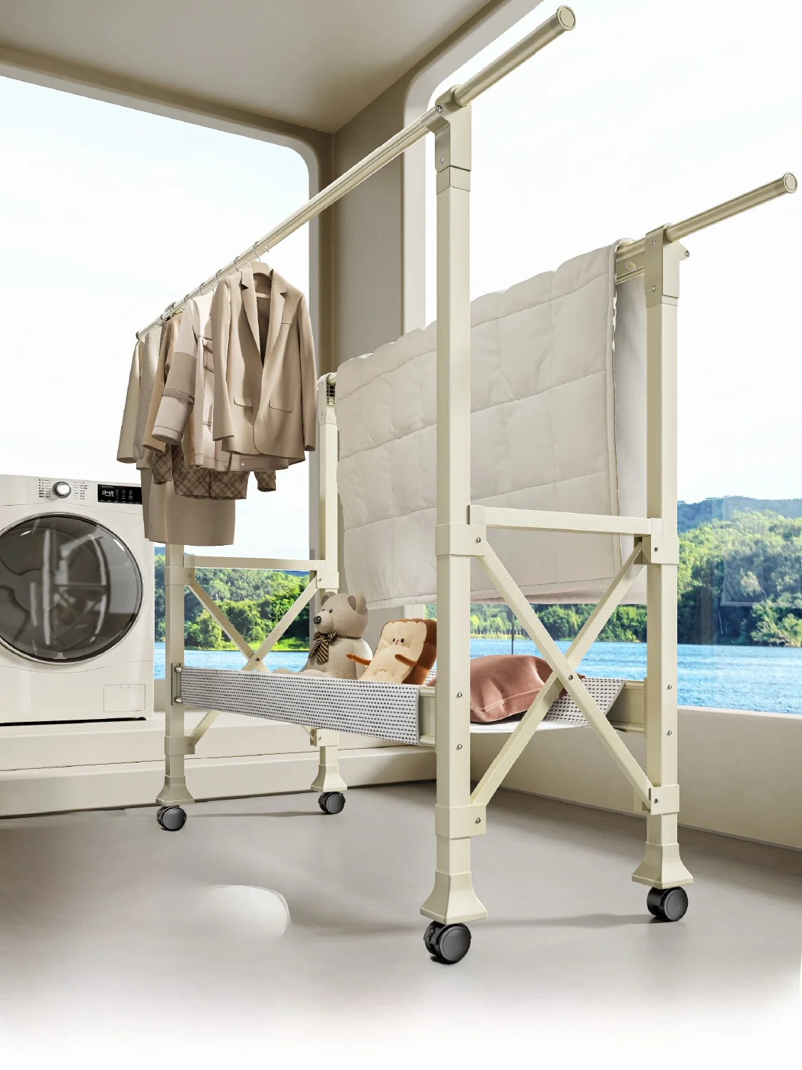 

Сушилка для белья из алюминиевого сплава, напольная, регулируемая по высоте, для дома и улицы, для балкона, класса люкс