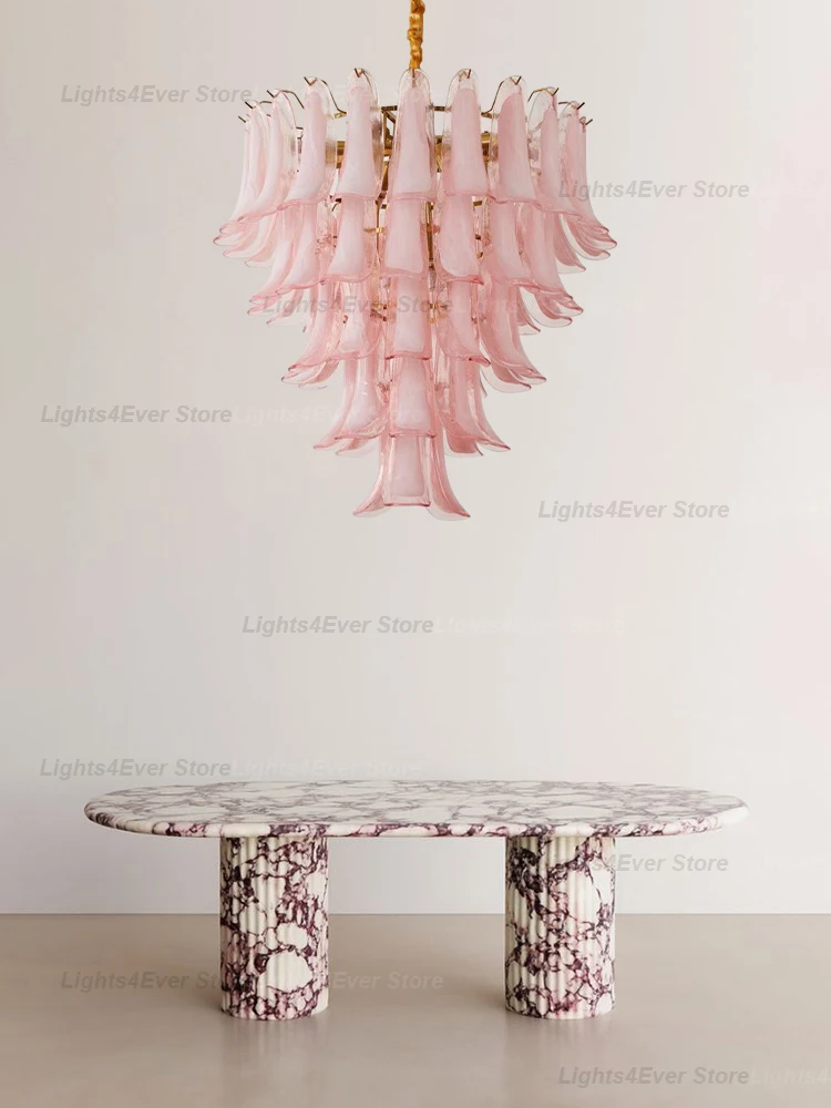 Murano Handmade Pink Glass OZ0120 Pendant Light Elegant Home-applicant Classy Led Hanging Lamp For Dining Room Decor Living Room