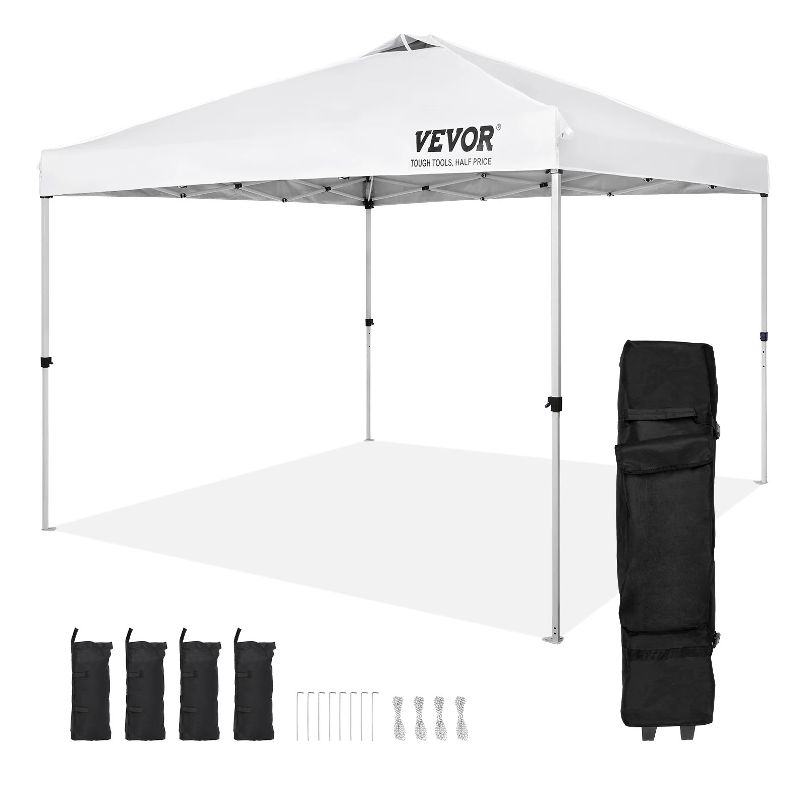 VEVOR-Pop Up Canopy Tent com rolo portátil Bag, Gazebo impermeável, PU, prata revestido Tarp, 4 sacos de areia, Sun Shelter, 250D