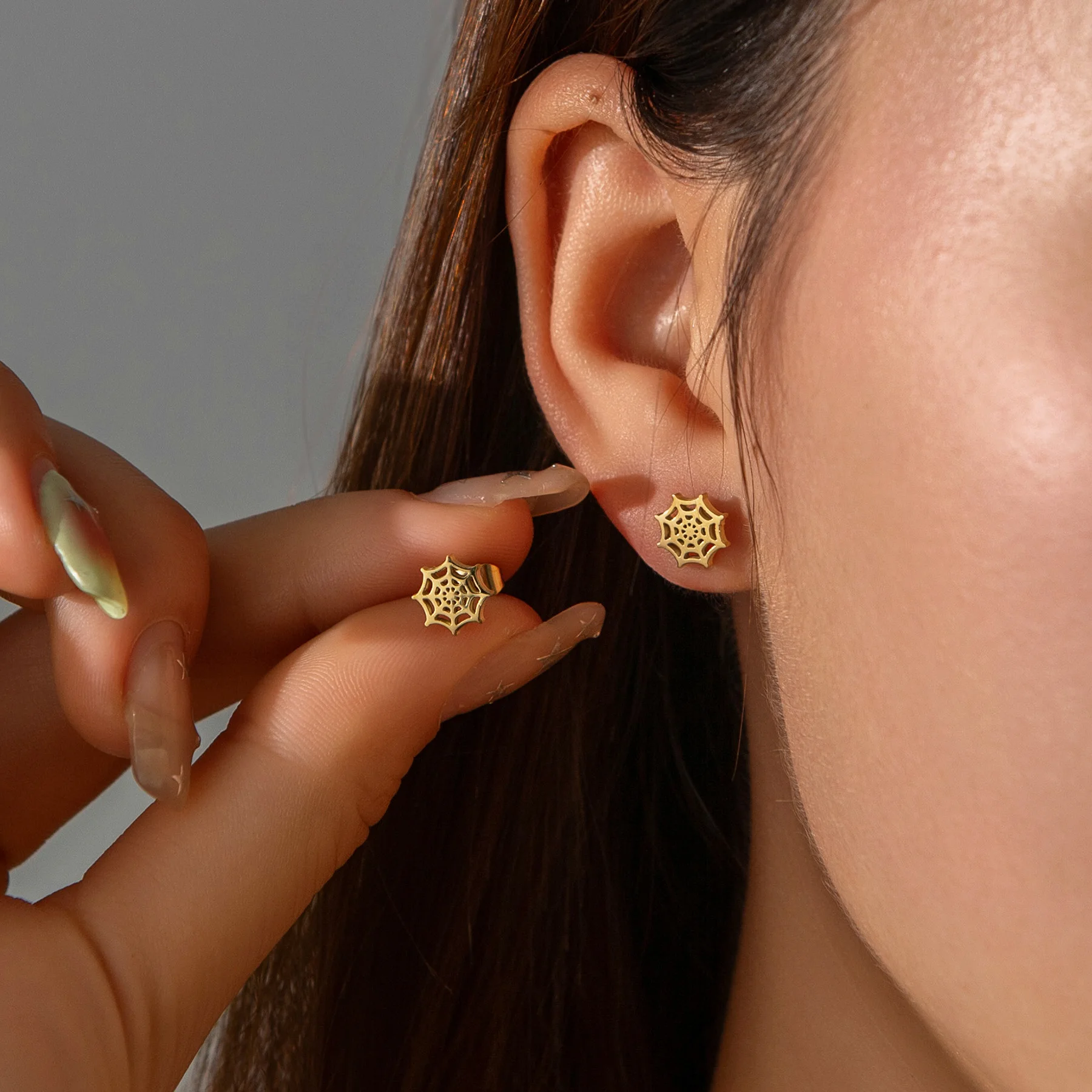 تخصيص اسم العنكبوت ويب قلادة القرط مجموعات مجوهرات للنساء أطفال الأزواج الفولاذ المقاوم للصدأ شخصية صافي هدية عيد الميلاد