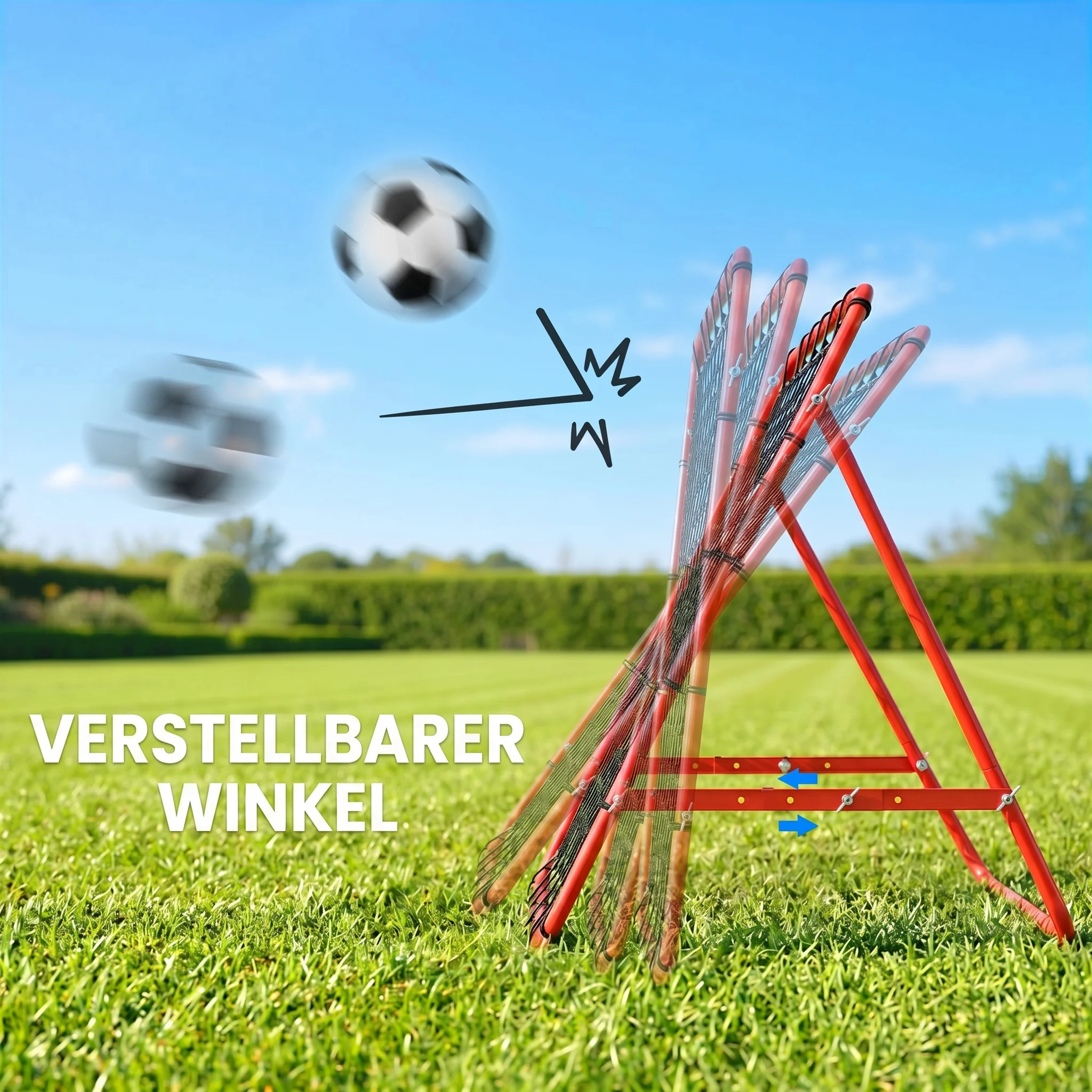 HOMCOM Red de Rebote para Fútbol, Muro de Rebote, Red de Metal, Tubo Metálico, Rojo+Negro