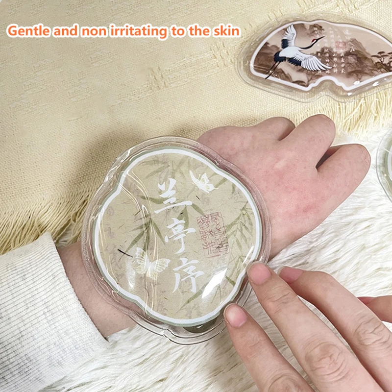 Calentador de manos reutilizable de estilo poesía china, calentadores de Gel de clic de mano de larga duración, almohadilla caliente instantánea de bolsillo para niños y estudiantes