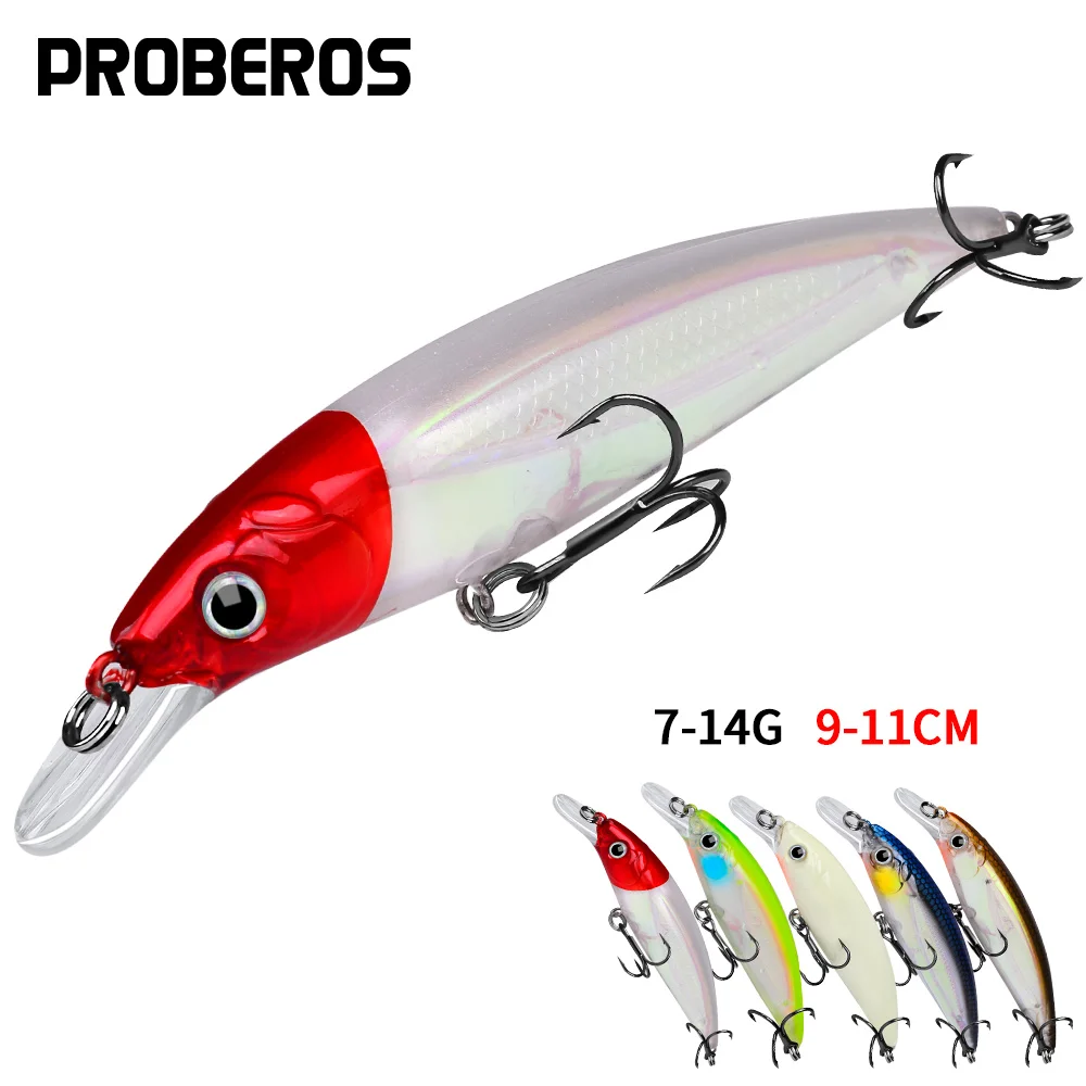 

1pc Plastic Hard Bait Fishing Bait Long Throw Floating Water Lure Swimbait Bait Minnow 7g 14g 40g Luminous Bionic Fake Baits