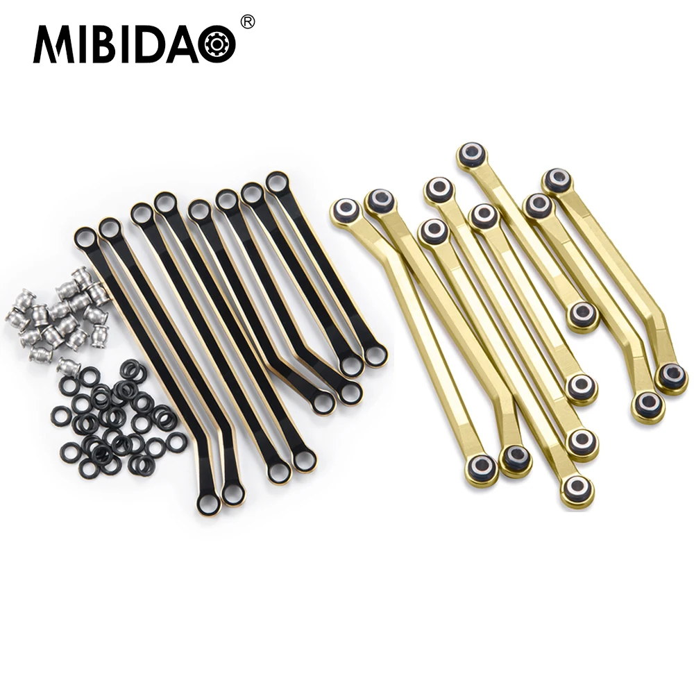 

MIBIDAO Brass Counterweight Heighten Chassis Link Rods Linkage Set for TRX4-M Bronco Defender 1/18 RC Crawler Car Model