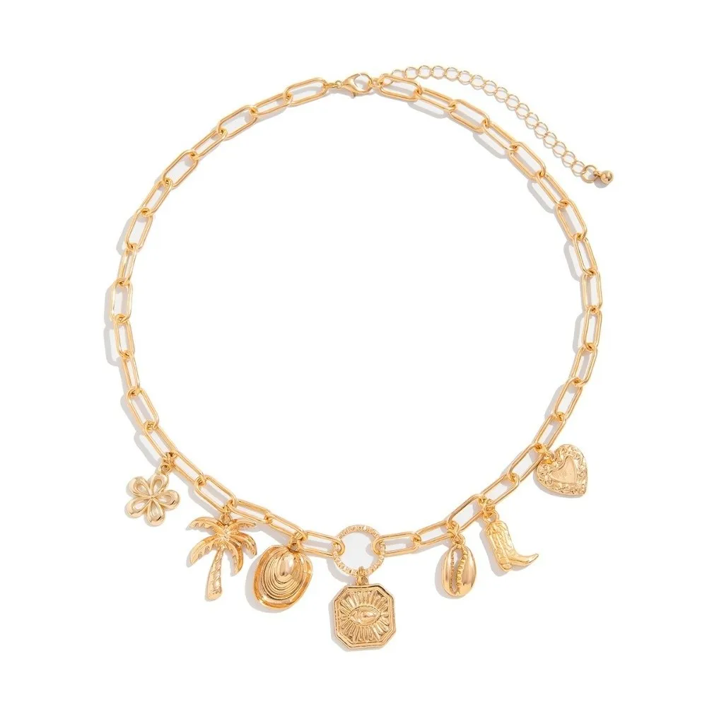 

Exquisite Boho Starfish shells Necklace Elegant Tassel Starfish Pendant Charm Choker Metal Clavicle Chain Jewelry Gift