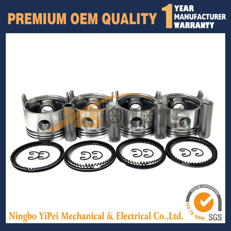 4 مجموعات المكبس والخاتم لمحرك TOYOTA Forklift 4P #2