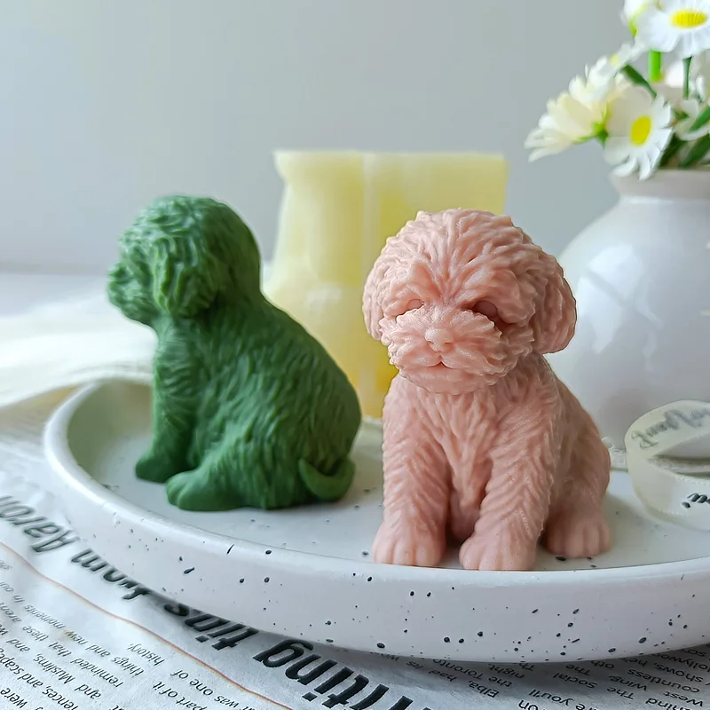 

Cute Teddy Pet Dog Silicone Mold DIY Aroma Candle Plaster Resin Ornament Molds Puppy Soap Candle Making Supplies