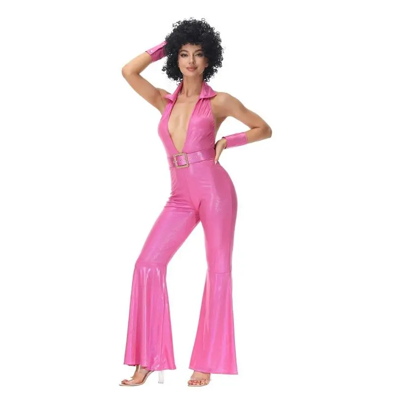 ชุดดิสโก้ฮิปปี้ ชุดแฟนซีงานเต้นรำ ชุดกระดิ่ง บล็อต วินเทจ ยุค 70 80 เสื้อผ้าสำหรับการแสดงบนเวที ชุดชาติพันธุ์สำหรับผู้หญิง