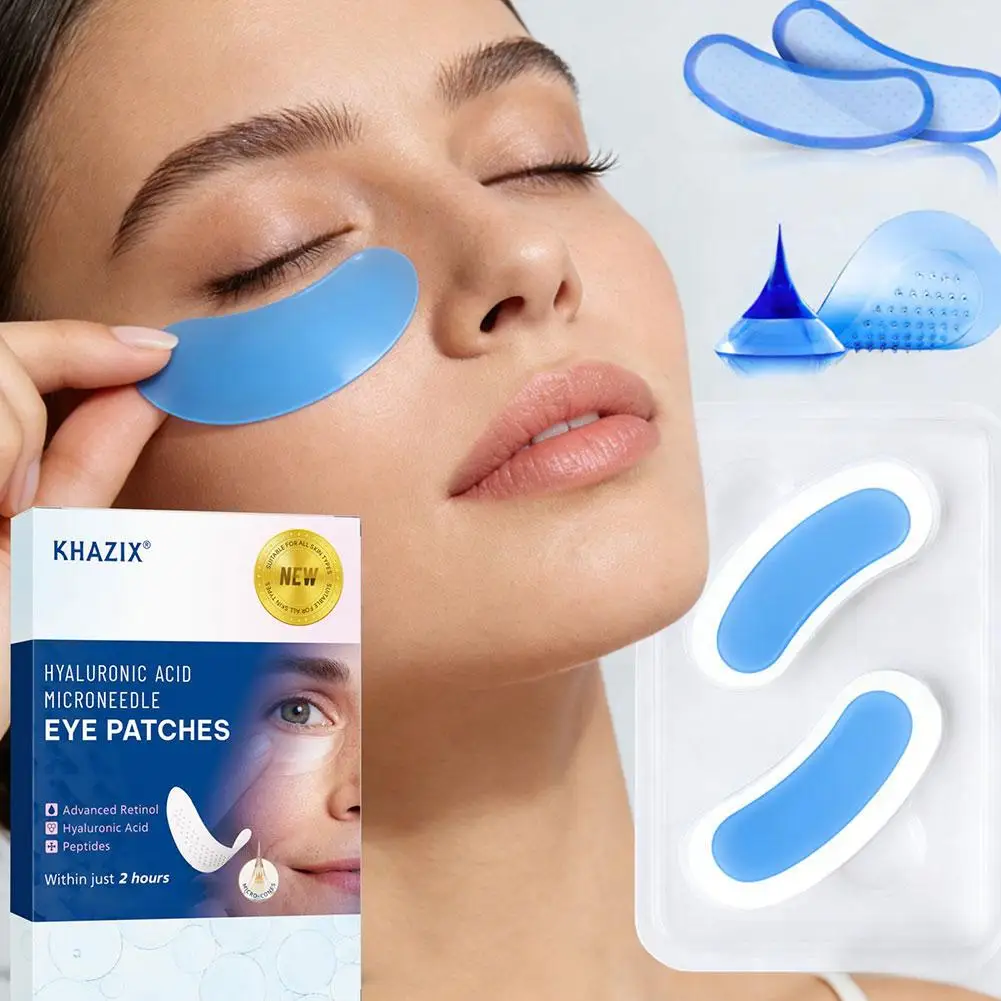 Hyaluronic Acid Microneedle Eye Patches Mask For Dark Circles Moisturizing Under Eye Gel Pads Eye Skin Care 0.25mm Needle Length
