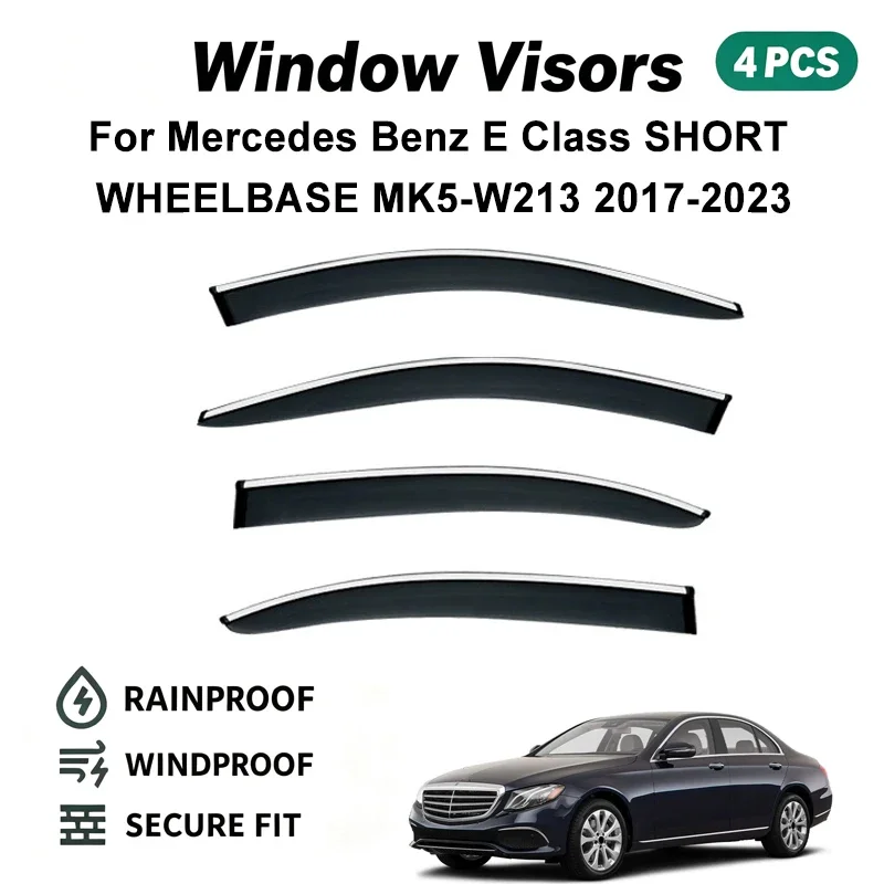 For Benz E Class SHORT WHEELBASE MK5-W213 2017-2023 Car Window Visor Awning Shelters Windshield Side Window Rain Sun Shade
